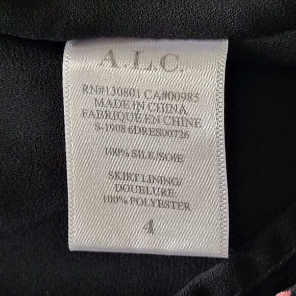 A.L.C. Size 4 RTR Bailey 100% Silk Midi Dress V-Neck Front Slit Floral Print - Picture 14 of 15